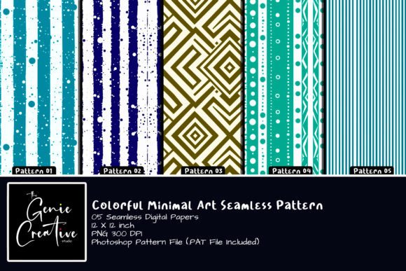 Download Colorful Minimal Art Seamless Patterns - Color Collection