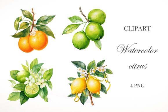 Download Watercolor Citrus Clipart - Color Collection