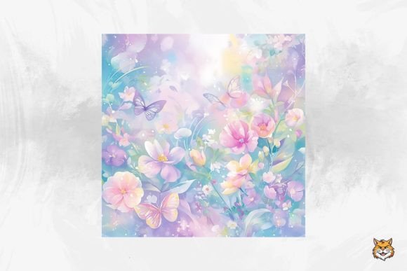Download Pastel Fairy Garden Watercolor Digital Paper Background - Premium Resources