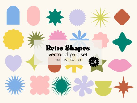 Download Retro Shapes Colorful Geometric Icons - Color Collection