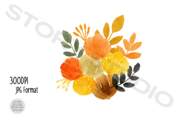 Download Autumn Botanical Watercolor Clipart - Color Collection