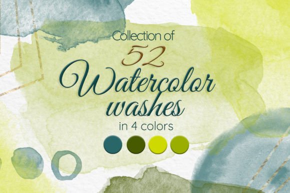 Download Green Watercolor Stains Set - Color Collection