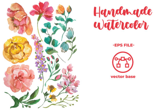 Download Watercolor Flower Elements Hand Draw - Color Collection