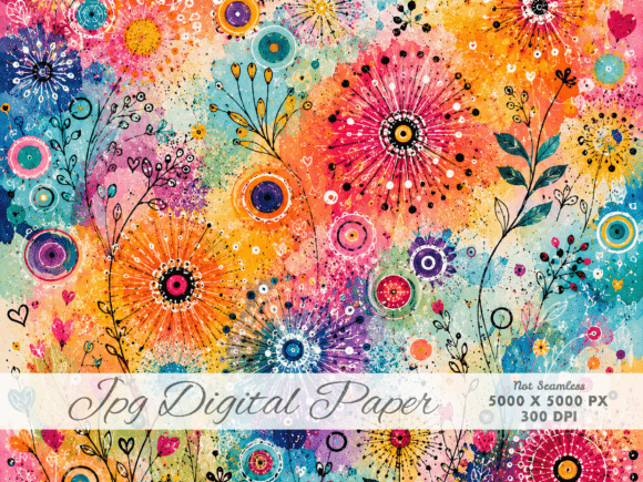Download Color Splash Garden Digital Paper JPG, a - Color Collection