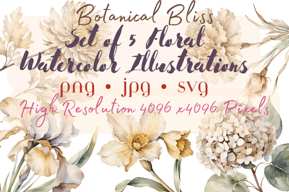 Download Earth Tones Watercolor Flowers Cliparts - Color Collection