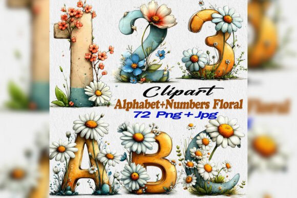 Download Watercolor Floral Alphabet and Letters - Color Collection