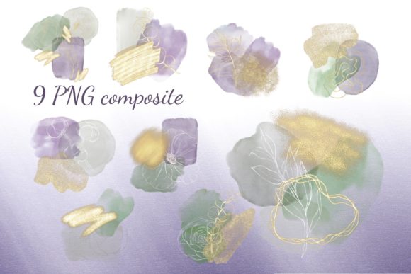 Download Abstract Compositions Watercolor Spots - Color Collection