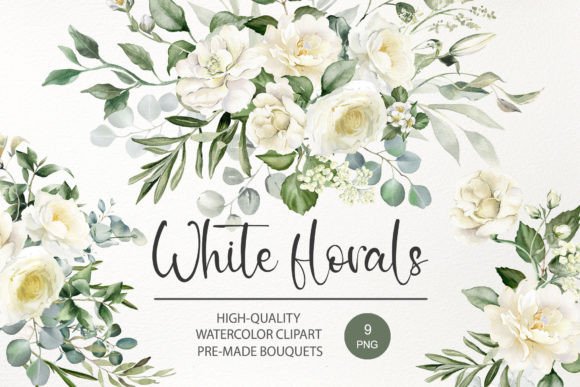 Download Watercolor White Rose Flower Clipart PNG - Color Collection