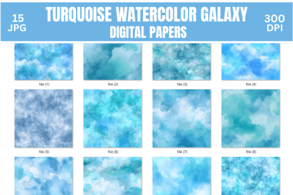 Download Watercolor Turquoise Backgrounds Digital - Color Collection