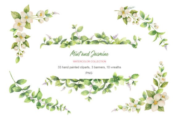 Download Watercolor Flower Elements and Wreaths - Color Collection