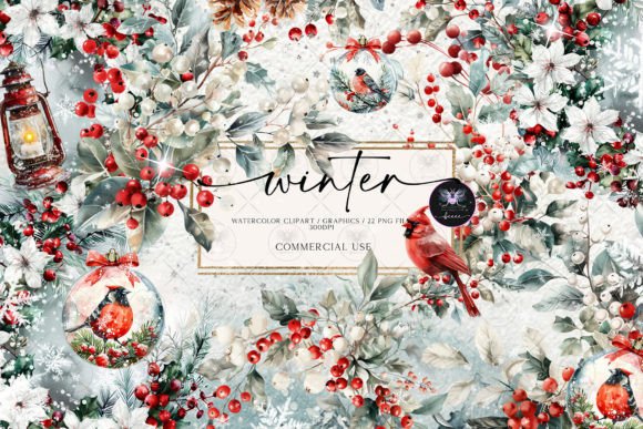 Download Winter Christmas Clipart Watercolor - Color Collection