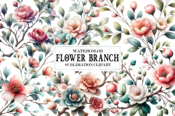 Download Flower Branch Watercolor Collection - Color Collection