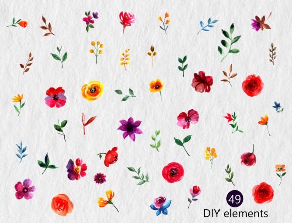 Download Blooming Watercolors Pink DIY Elements - Color Collection