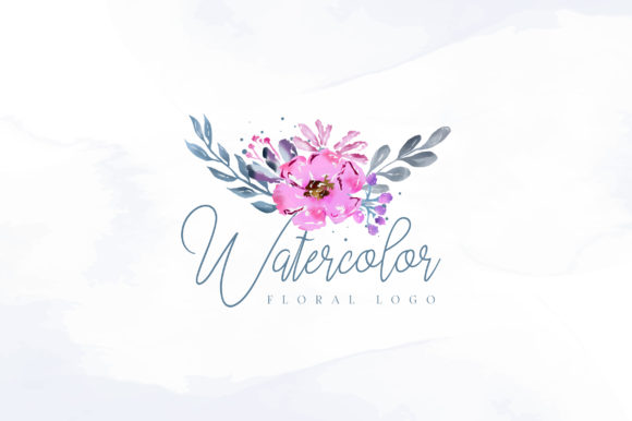 Download Beautiful Watercolor Floral Logo - Color Collection