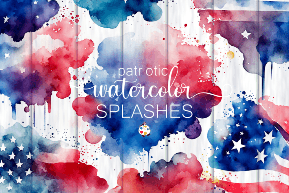 Download Patriotic Splashes - Watercolor Textures - Color Collection