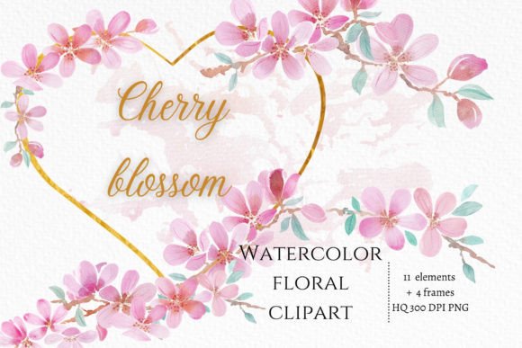 Download Watercolor Cherry Blossom Clipart - Color Collection