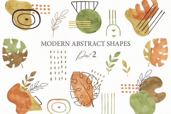 Download Watercolor Abstract Shapes, Part 2 - Color Collection