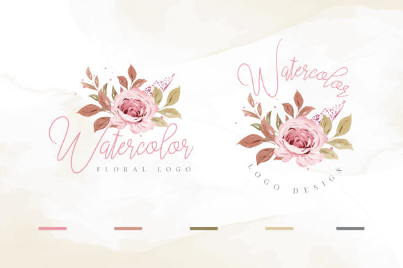 Download Watercolor Floral Logo Template - Color Collection