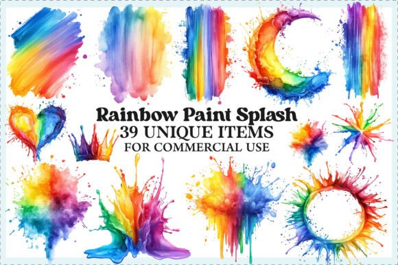 Download Watercolor Rainbow Paint Splash Clipart - Color Collection