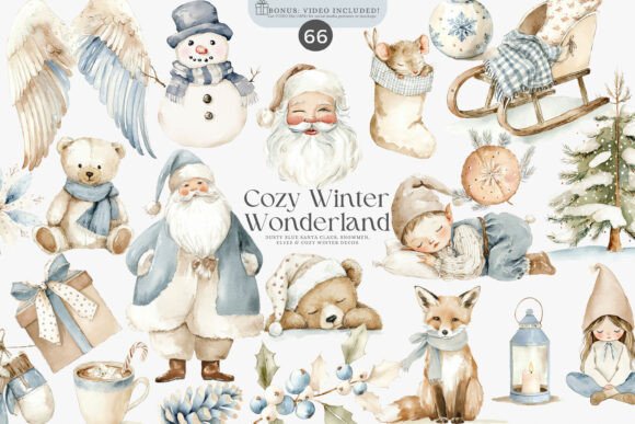 Download Watercolor Christmas Decor Clipart - Color Collection