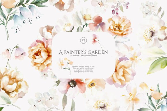 Download Watercolor Modern Flowers Clipart Set - Color Collection